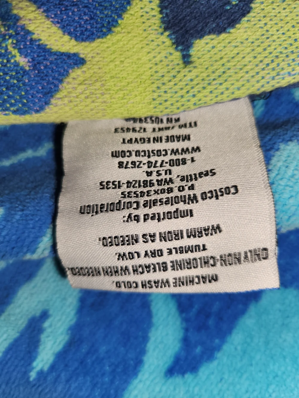 Kirkland Signature Navy Floral Stripe Oversize Beach Towel